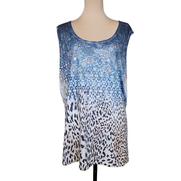 Floral Animal Print 3X Tank Top - Picture 1 of 4